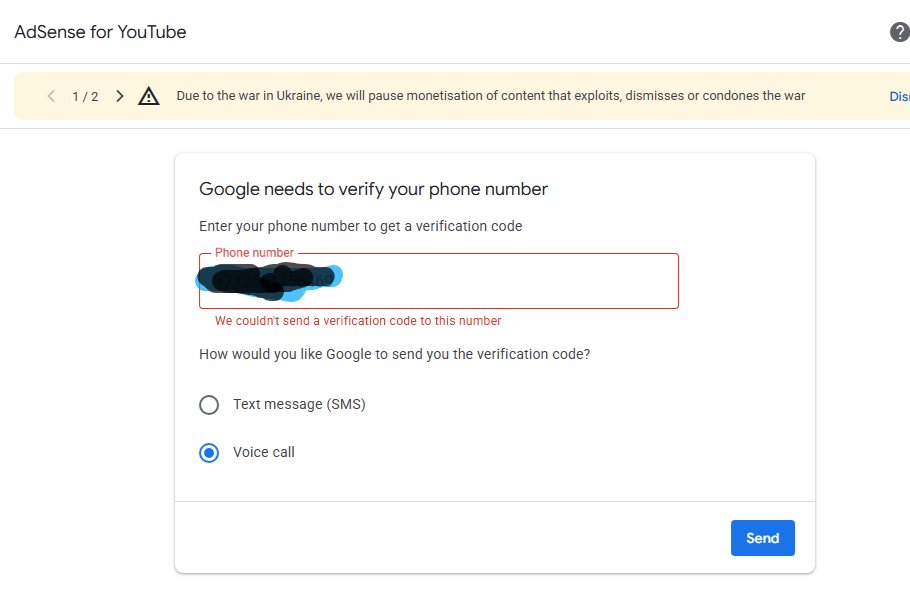 youdad_saad's tweet photo. @TeamYouTube Hi, I tried to verify my identity for AdSense, but my phone number didn't go through. I think it might be blocked because I've used it for multiple Gmail accounts in the past. My question is, can I use a different phone number, like a family member's? Thanks 🙏🏻 https://t.co/W6fYCW1nDz