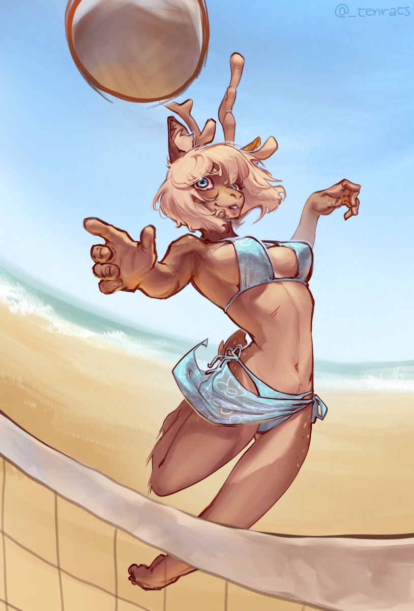 intense beach day  >:3💧🦌