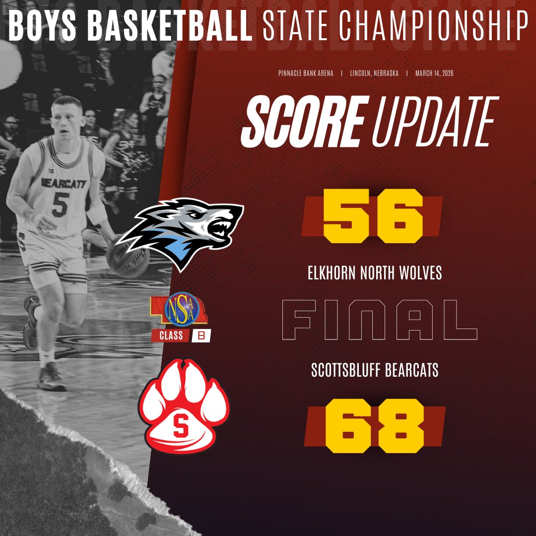 nsaahome's tweet photo. 🏀 Final Score from the Class B State Boys Basketball Championship. #nebpreps https://t.co/cFzOqmccTE