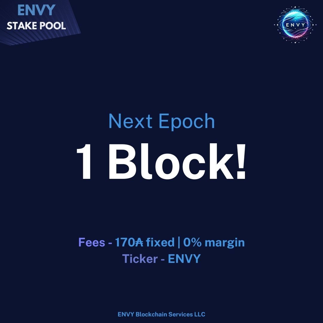 ENVY Stake Pool - Cardano | Iagon | Blockfrost tweet media