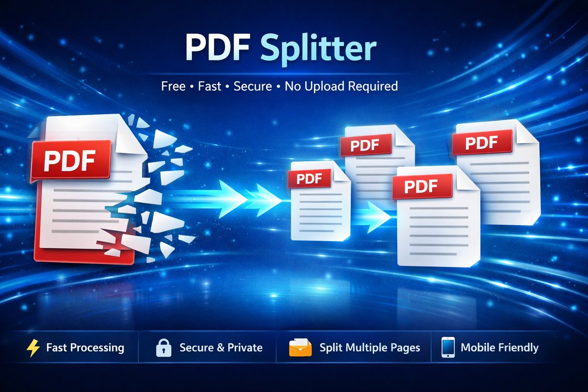 mztechpro's tweet photo. Split PDF Online Free – Secure PDF Splitter.📝

Need only a few pages from a huge PDF? Split it in seconds with custom ranges, odd/even pages, or visual selection. No uploads. No signup. Just fast, private results. https://t.co/IVvFb4am9g
 #Productivity #PDFTools
#MZTechPro https://t.co/lqR3cG6VaP