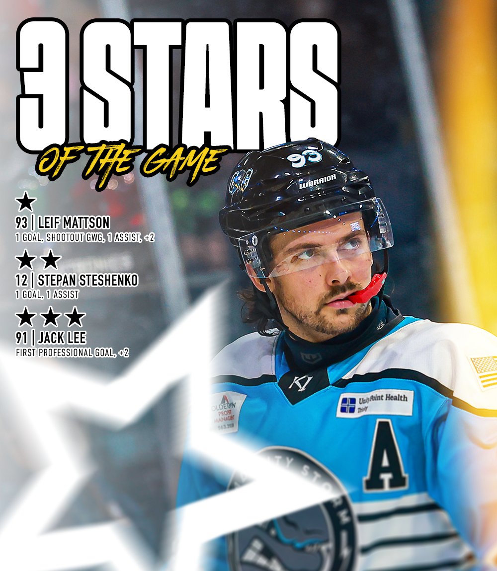 QuadCityStorm's tweet photo. Happy to share our #GoodGuys of the Night🤗

⭐️ #93 Leif Mattson
⭐️⭐️ #12 Stepan Steshenko
⭐️⭐️⭐️ #91 Jack Lee

#TakeCover https://t.co/mr9ycB9fWX