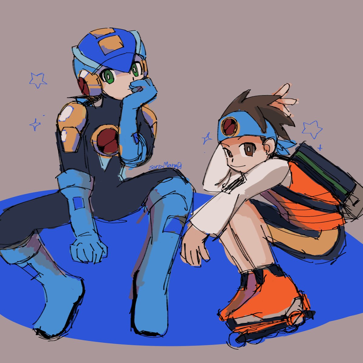 Rema_non7's tweet image. trying some random poses i found on pinterest
#megaman #battlenetwork #mmbn