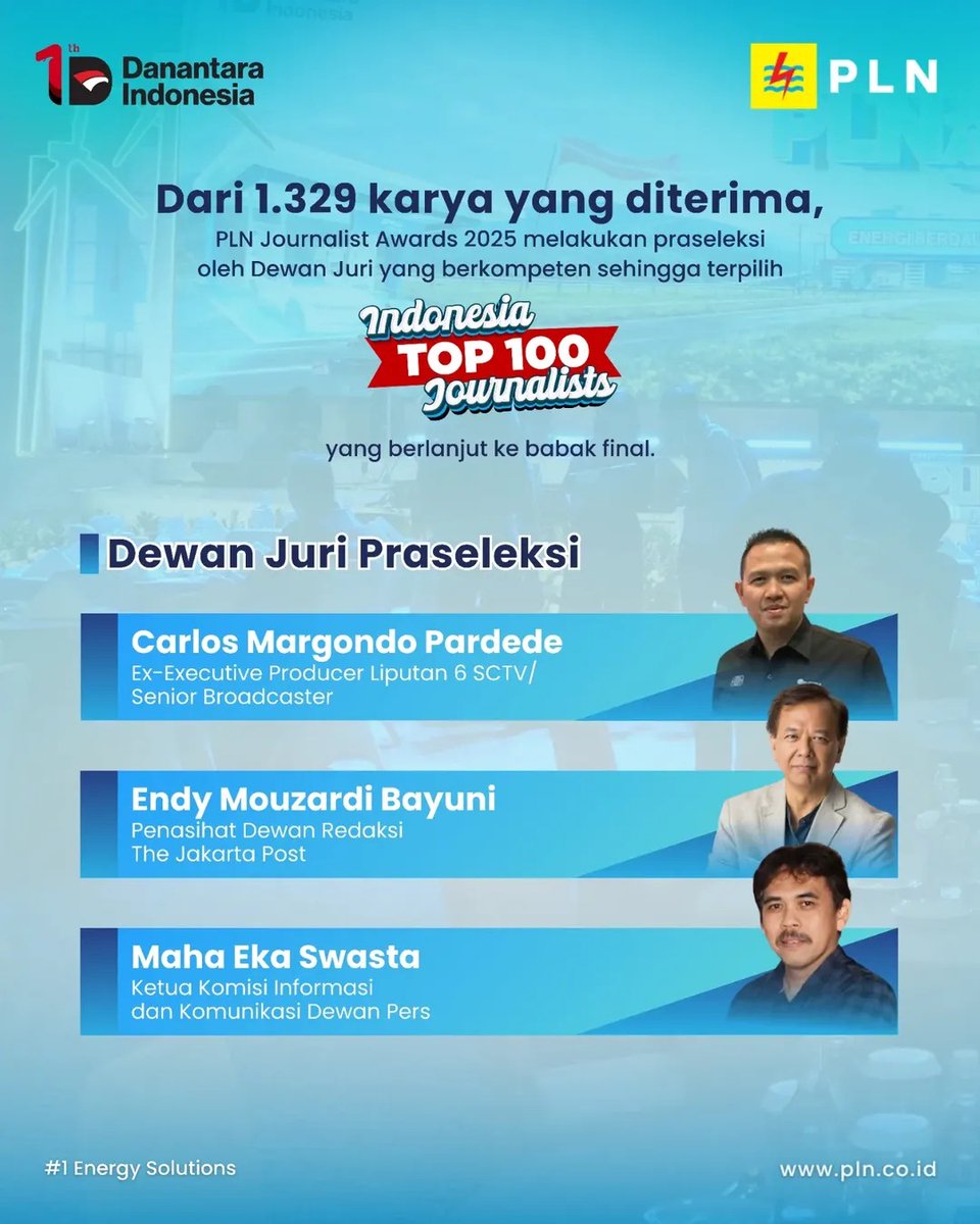 arunadeepaf's tweet photo. Terima kasih atas antusiasme luar biasa dalam PLN Journalist Awards 2025 yang mengusung tema “Energi Berdaulat untuk Indonesia Kuat”.
Sampai jumpa di PLN Journalist Awards 2026.

#PLNUntukSemua #PLNUntukIndonesia #PLNJournalistAwards https://t.co/yu2pF3UEpK