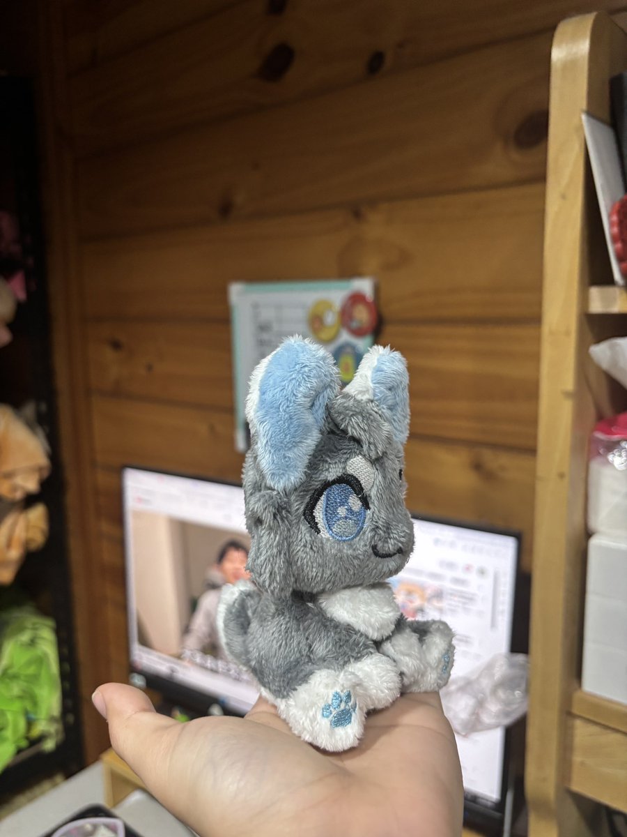 WildfrogPlush's tweet photo. 10cm chibi plush is completely! it can sits on your shoulder 

#plush #furryartworks #handmadedolls https://t.co/1fYRTQLYTO