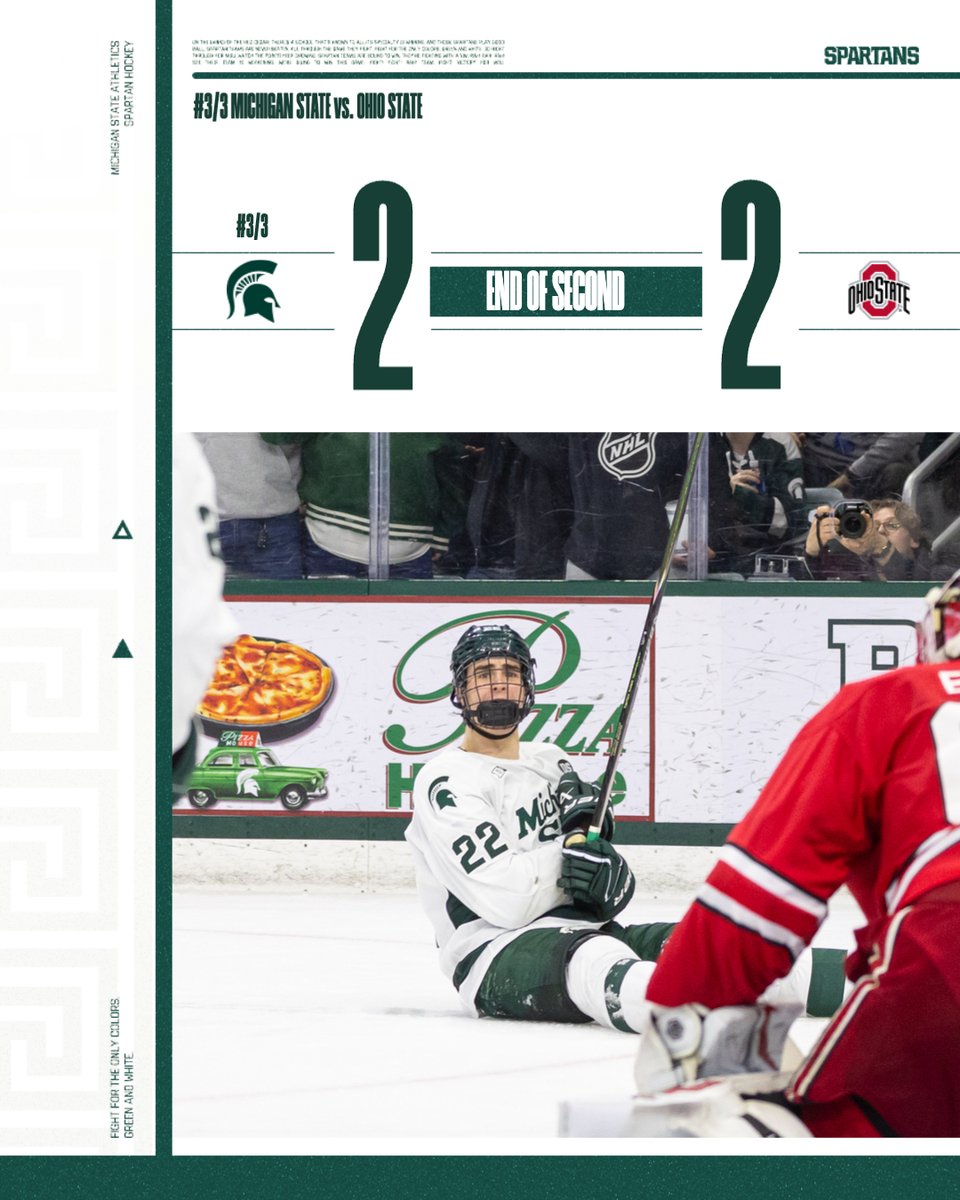 MSU_Hockey's tweet image. Martone's 24th goal of the season ties it heading into the third period at Munn!