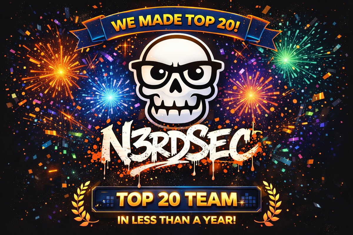 N3rdSec_'s tweet photo. 🎉 N3rdSec Has Reached the Top 20! 🎉

What an incredible milestone for our community. N3rdSec is now officially a Top 20 team!

N3rdSec is growing, the signals are strong, and the adventure is just getting started. 🚀

#wardrive #wardriver #N3rdSec #allTheWifi https://t.co/TW6hIGSPpE