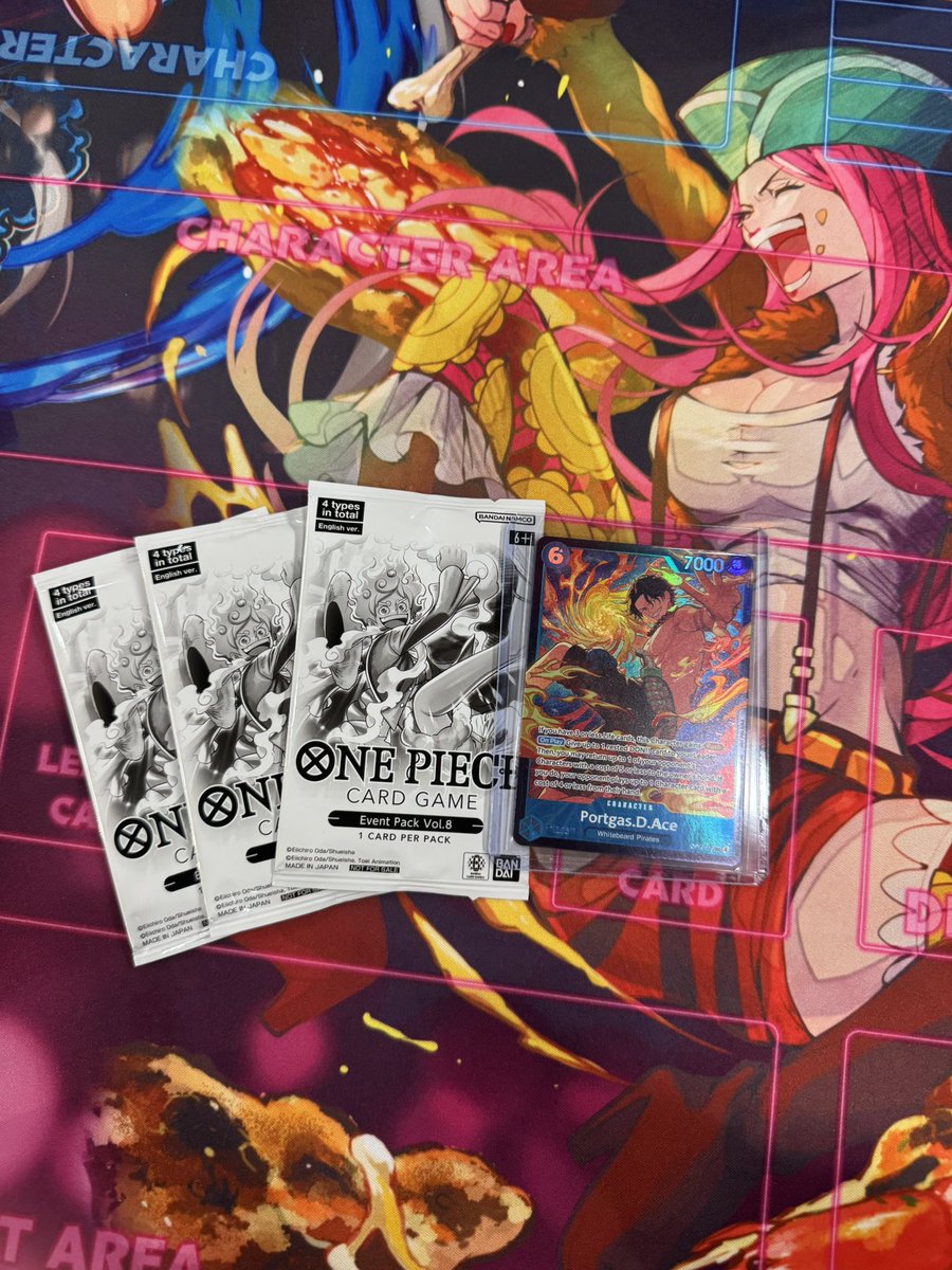 cherifontTCG's tweet photo. Treasure Cup W

after like a month of going x-2 at locals and crashing out, got a much needed win on ace wee

R1: U/Y Nami ✅🎲 
R2: Imu ✅
R3: U/G Zanji ✅
R4: Y Luffy ✅
R5: P Doffy ✅ https://t.co/9zPGtZu6jb