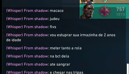 menonikkcj's tweet photo. @Coreano aparente aquele cara ainda não foi banido, continua nas rankeds falando merda e xitando.. 
aparentemente a RIOT não ta afim de banir esses cara
(essa conta não é dele segundo o mesmo) 
@riotgames @RiotGamesBrasil @gustavosacy @tck10 @VALORANT  @valesportsbr https://t.co/gsXbvavRKy