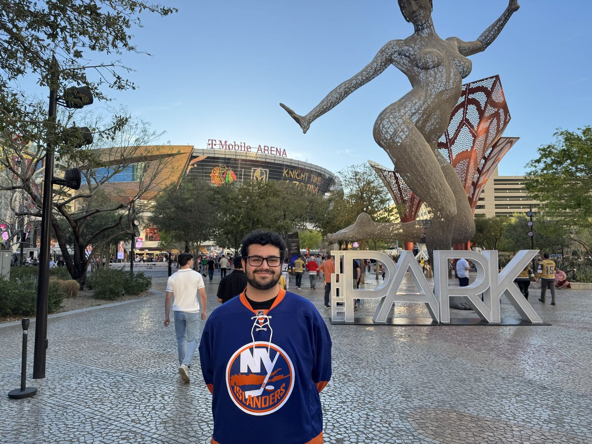 DGLIX's tweet photo. My son and I at @GoldenKnights game. So far #isles fans - one Okposo mention, one Ovi mention (for the goal)…. Over under on #Schaefer mentions?? https://t.co/rcj4h4cJKY