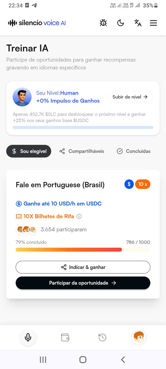 mty5716's tweet photo. Estou ganhando $10–20 (USDC) por hora com Silencio Voice AI apenas gravando minha voz e ajudando a treinar Inteligência Artificial. Super fácil — e mais de um milhão de pessoas já estão ganhando. Não perca.
Participe com meu link para recompensas maiores: https://t.co/pBbCyYRFCH https://t.co/aUjOqYkAQP