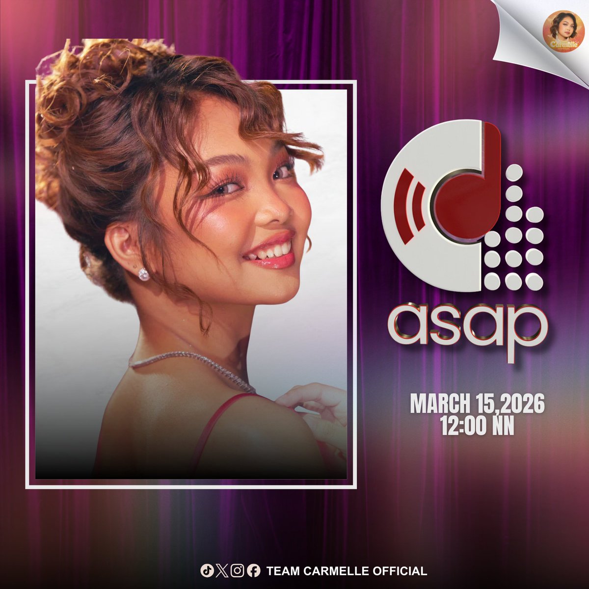 She’s ready to take the ASAP stage once again.

Your talent is truly amazing, and you continue to inspire us with your passion and dedication.

You’re unstoppable, our dearest Carmelle. We believe in you with all our hearts, and we know that one day you’ll become one of the