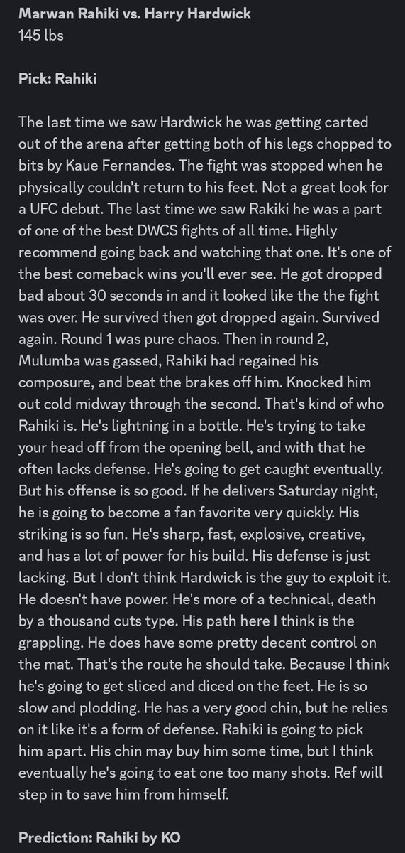 Rahiki ITD (+100) ✅️💰

#UFCVegas114