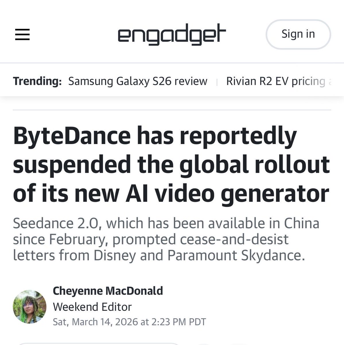 Ai bros are cooked!

ByteDance has suspended the global rollout of Seedance 2.0