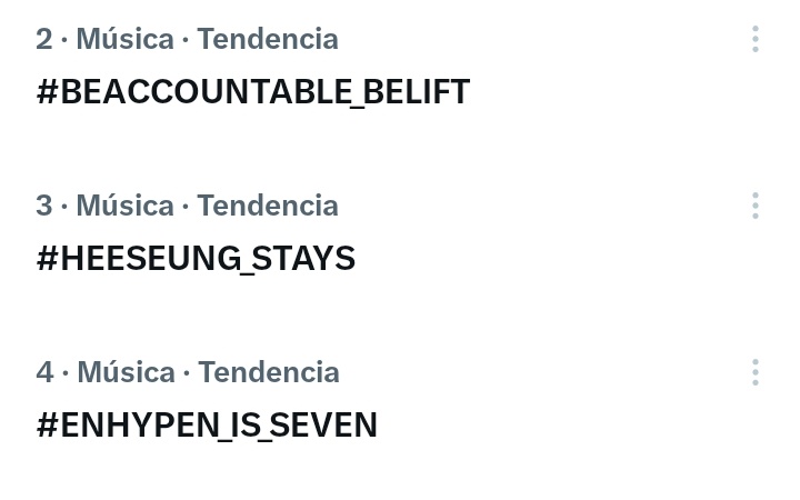 ESTAMOS EN TENDENCIAS!! sigan con los tags e interactuen para llegar a más gente‼️‼️

DO NOT EXPLOIT THE LEGACY OF ENHYPEN
#BEACCOUNTABLE_BELIFT
#ENHYPEN_IS_SEVEN 
#HEESEUNG_STAYS