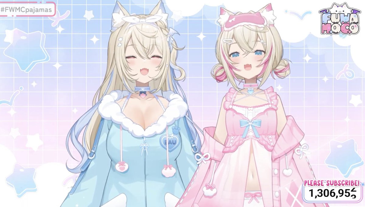 mpien6's tweet image. Look at them, so soft so cute🥰🥰🥰
And Mococo forehead😚

 #FWMCpajamas