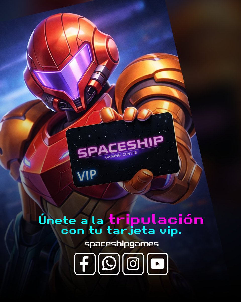 CenterSpaceship's tweet photo. 🚀 La tarjeta VIP de SPACESHIP no es solo una tarjeta…
Es tu pase para unirte a la tripulación.

🎮 Descuentos
🔥 Beneficios exclusivos
🕹️ Más tiempo de juego

Sube de nivel con nosotros. 👾 https://t.co/vbXYUSjh7N