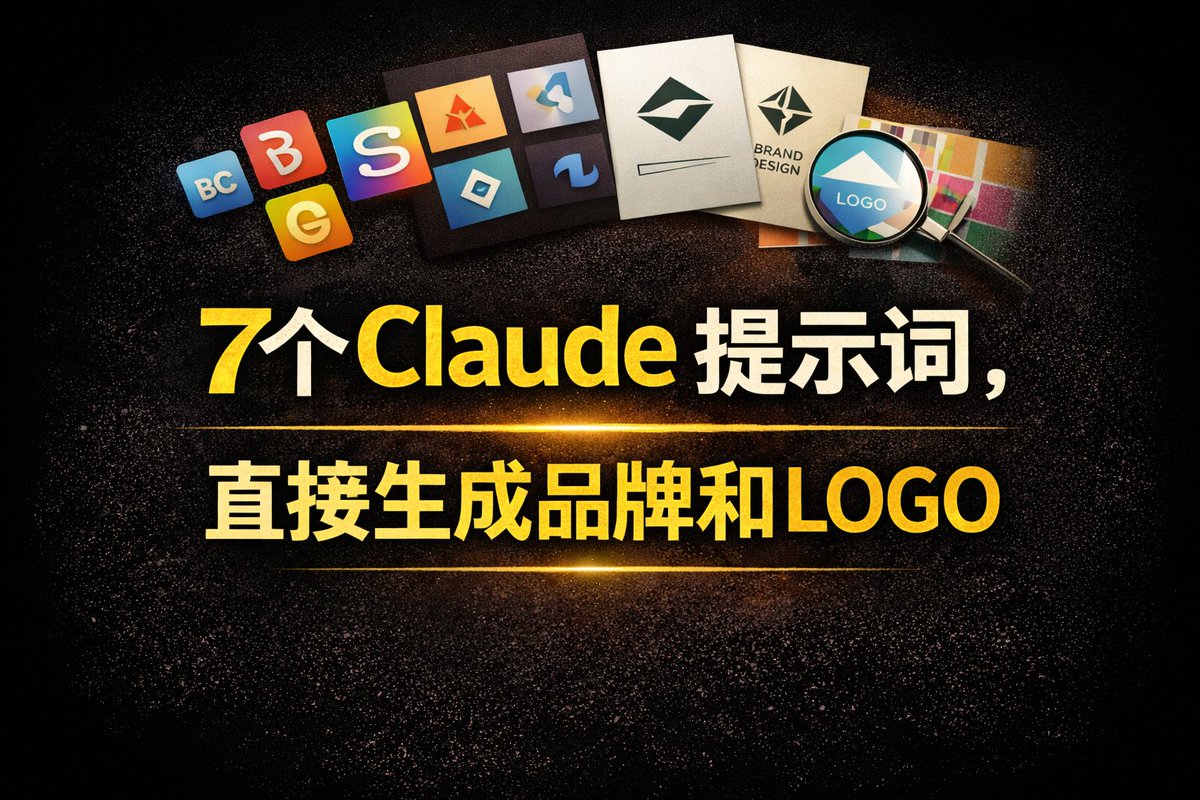2026年再见LOGO设计师。

这是7个专业CLAUDE提示词，可生成品牌识别、视觉方向和LOGO概念，无需雇人。
  
病毒传播前先保存。
