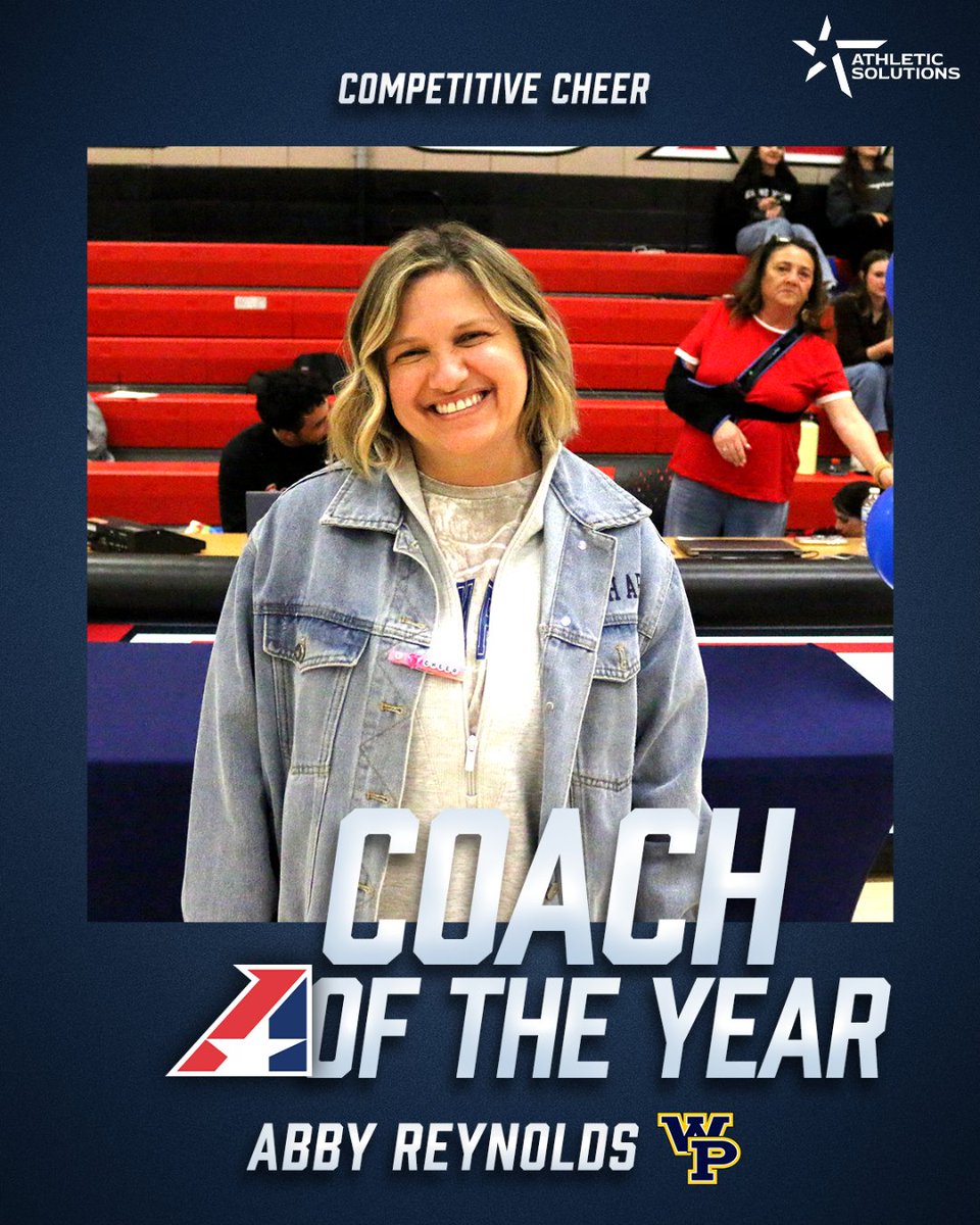 TheHeartConf's tweet photo. Congratulations to Abby Reynolds of William Penn on being named the 2026 Heart Cheer Coach of the Year! 🏆

Presented by Athletic Solutions.

#TheRightWayToPlay | #TheHeartsWayToPlay https://t.co/zMV2ah0mnH