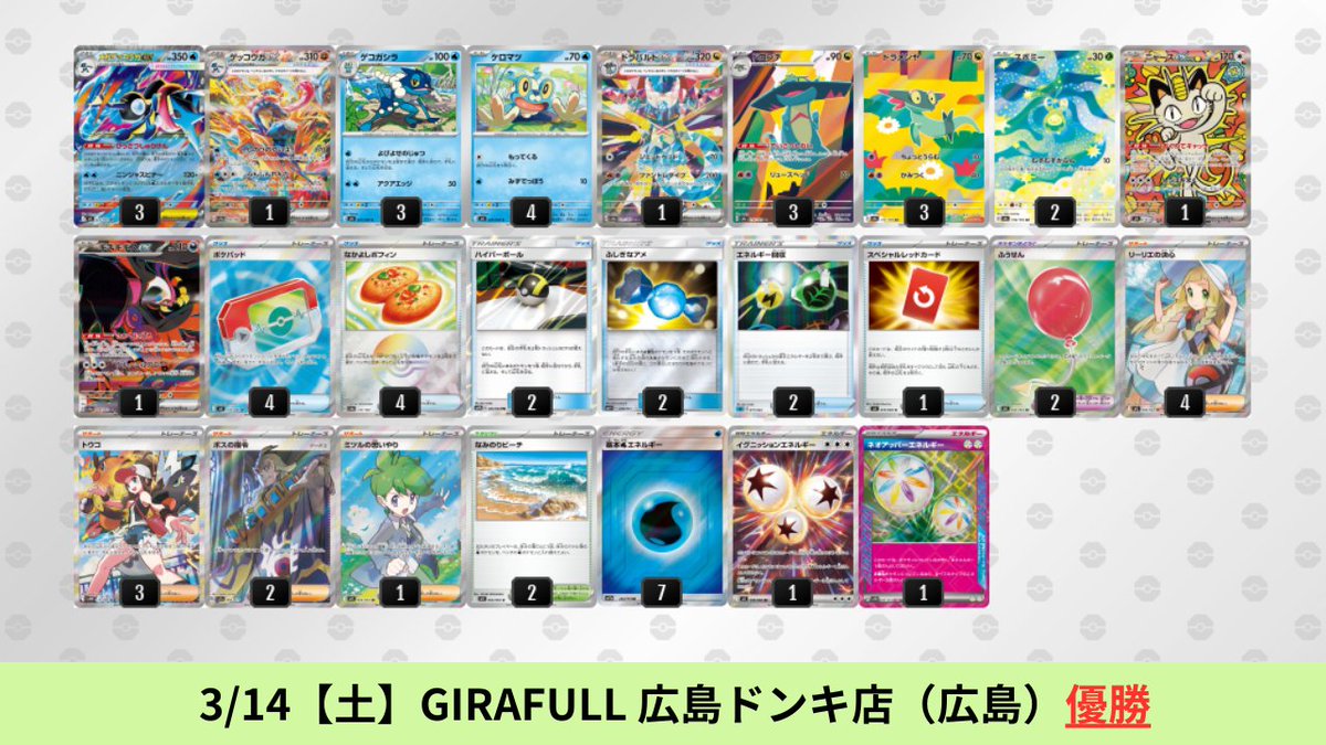 ニンジャスピナー環境 メガゲッコウガexのシティリーグ優勝デッキを