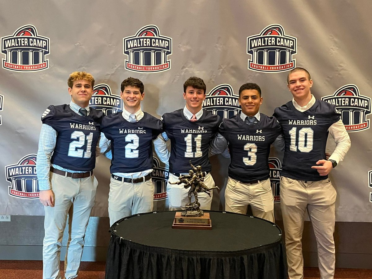Congrats to our Wilton Warriors who were honored today at the Walter Camp Awards for their incredible achievements during the 2025 season. <a href="/WalterCampFF/">Walter Camp Football</a>
So proud of these dudes!!
L to R: Dennis Dustin, Charlie Calabrese, Jake Padilla, Alan Osta, Nico Mercado
#cthsfb #W1lton