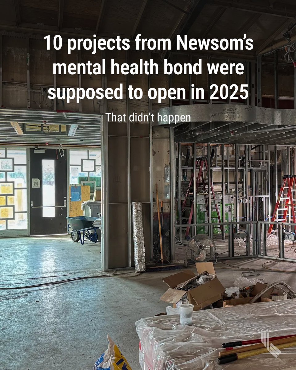 None of the projects expected in 2025 under Gov. Gavin Newsom’s mental health ballot measure have opened, CalMatters has found, even though the governor says the bond is exceeding its goals. bit.ly/4sKplio

📸 Ritter Center