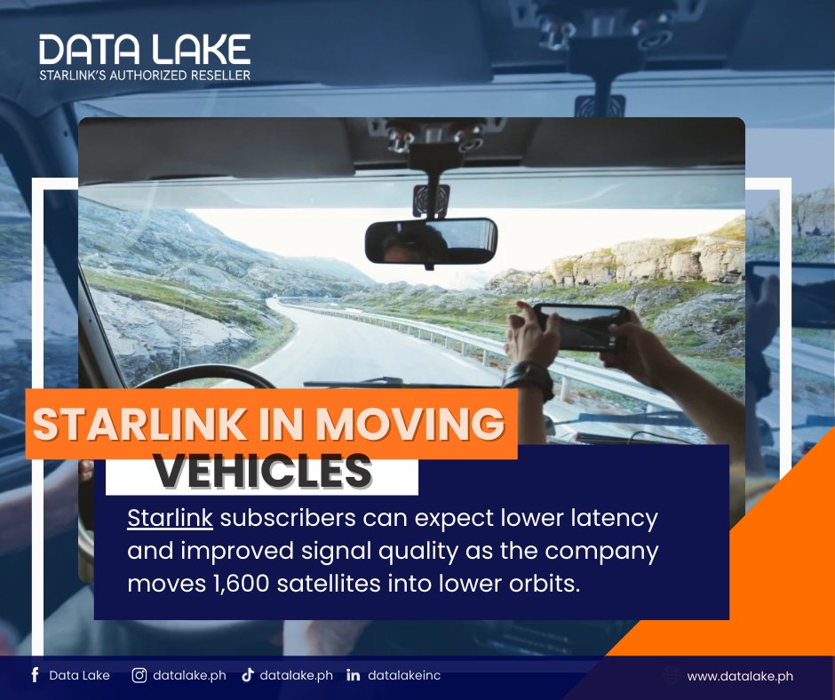 DataLakeInc's tweet photo. The U.S. Federal Communications Commission (FCC) has approved the use of Starlink satellite internet in moving vehicles.

Learn more: https://t.co/vr0Jf86XRd

#Starlink #SatelliteInternet #LEOConnectivity #MobileConnectivity #FutureOfConnectivity https://t.co/QDnTakjOZ1