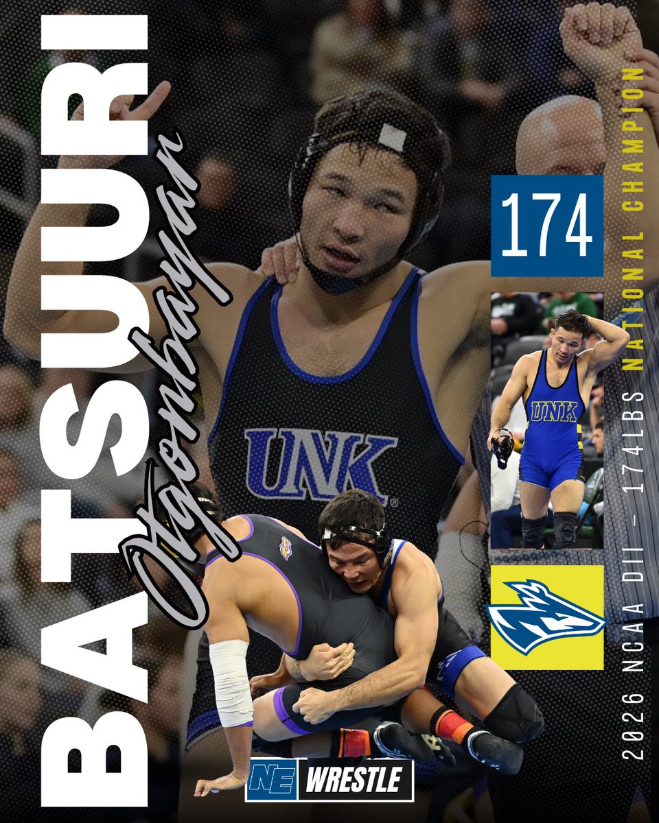 Augie Batsuuri wins the NCAA DII National Championship for <a href="/loperwrestling/">UNK Loper Wrestling</a> and simultaneously clinches the team title for the Lopers! Let’s GOOOOOO!!!