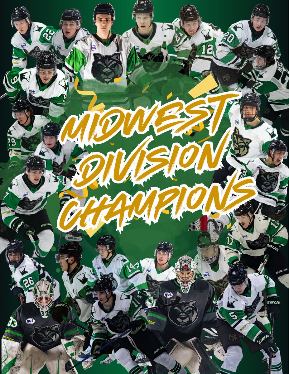 mnwilderness's tweet photo. With tonight’s win the Minnesota Wilderness are the @NAHLHockey 2025-26 regular season Midwest Division Champions!! ⭐️

📸: Snowyrock Photography &amp; MadalynDeanephotography https://t.co/TqDS38fdPC