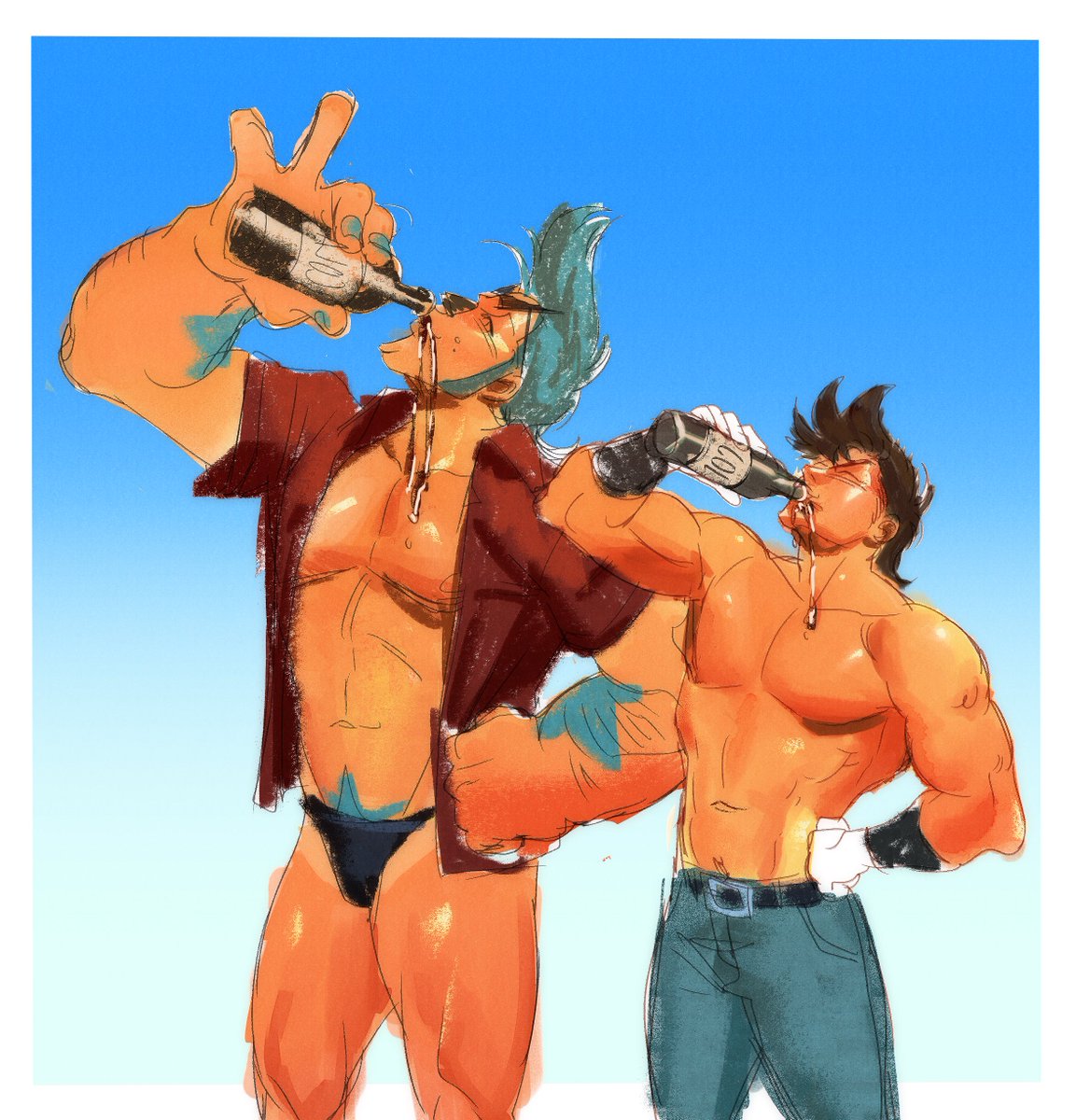 alien_bottle's tweet photo. Two guys with weird hair enjoying a nice cold cola
[Franky and Joseph] https://t.co/CFcpcolsyn