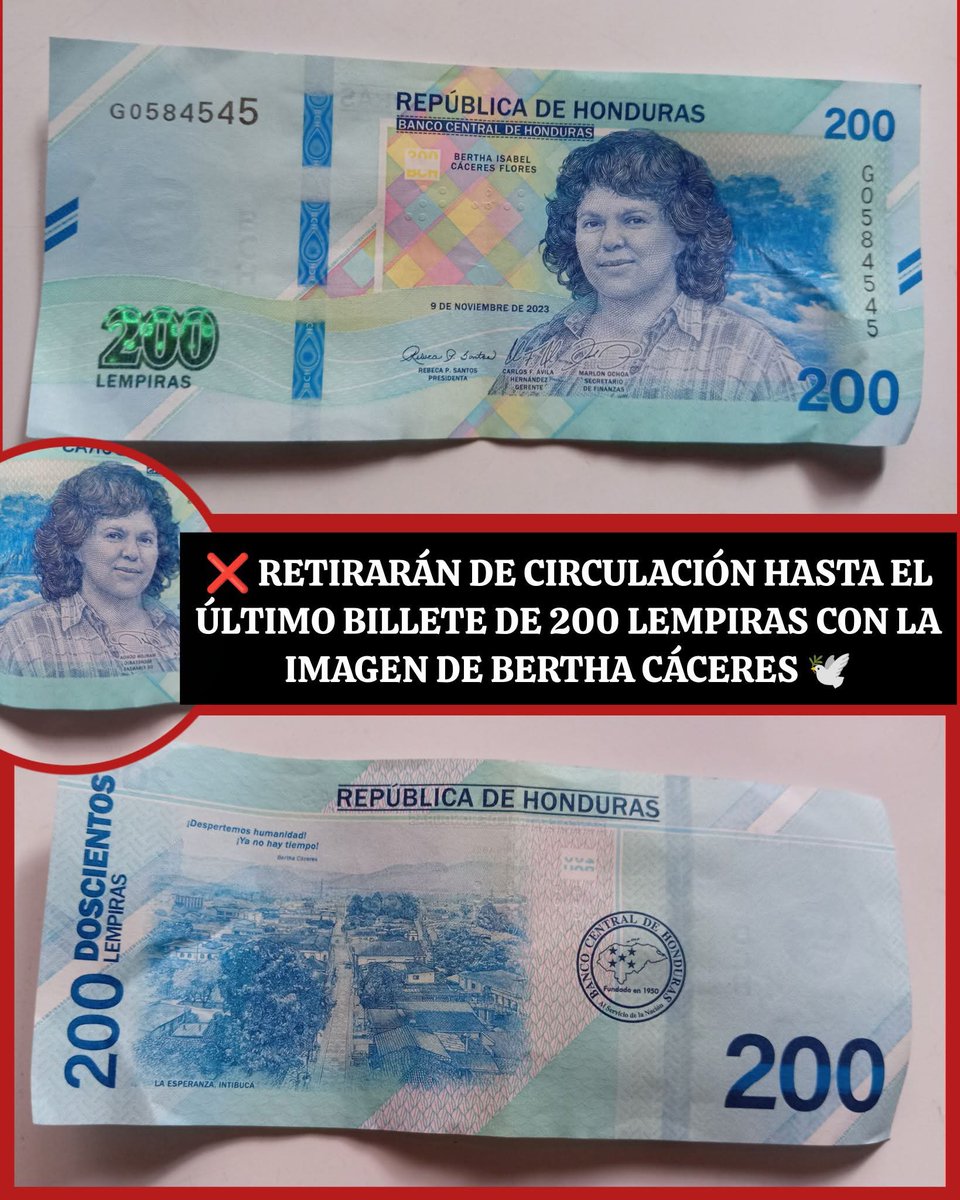 Ya me imagino a la hija comunista de Bertha Cáceres el berrinche que va hacer, billete más mierda pero lo bueno que va'pafuera.