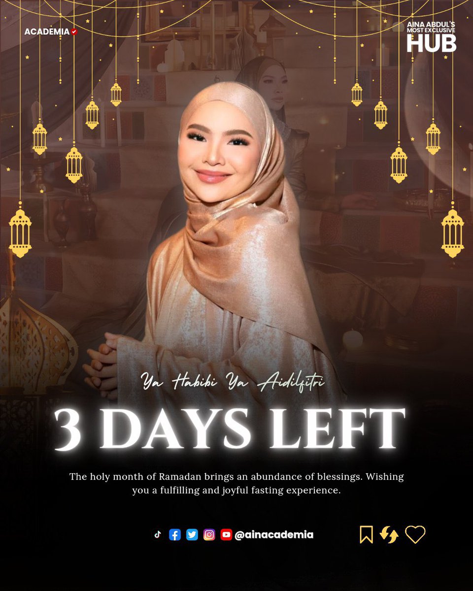 🚨| Just 3 days left until "Ya Habibi Ya Aidilfitri" by Aina Abdul is released!  #AinaAbdul