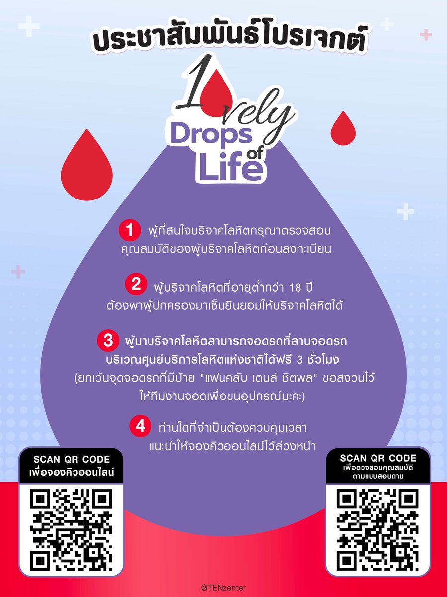#10velyDropsOfLife

วันนี้ถึงกำหนดนัดบริจาคเลือด ครั้งที่ 4 แล้วนะคะ เพื่อนๆ ทุกคนทั้งที่ลงชื่อไว้และไม่ได้ลงชื่อ สามารถเข้ามาบริจาคเลือดกันได้เลยนะคะ💜🩸