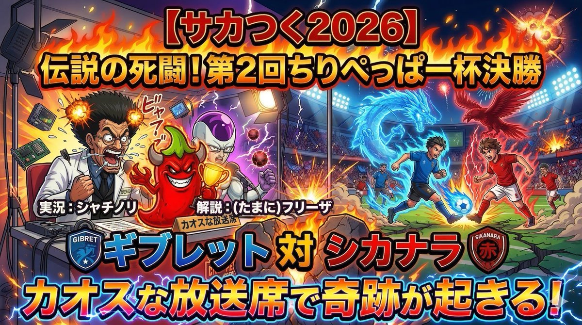 【放送事故】サカつく決勝の解説で、たまにフリーザ様で腹筋崩壊ｗｗｗ

戦闘力53万のシャチノリ実況！！ 
ハイレベルな頂上決戦「ギブレットvs奈良」の行方は…？
伝説の試合をその目で焼き付けろ！

↓ご視聴はこちら
youtu.be/NTCS9C8d6Xc

#サカつく
#サカつく2026