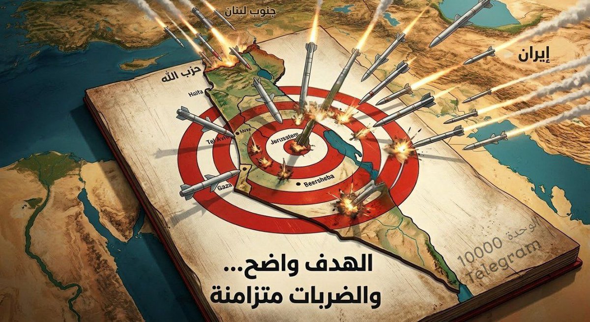 بالتزامن مع موجة الصواريخ الايرانية 
المقاومة الاسلامية حزب الله يطلق وابل من الصواريخ والمسيرات نحو الاراضي المحتلة. 

🔻الهدف واحد... والضربات متزامنة