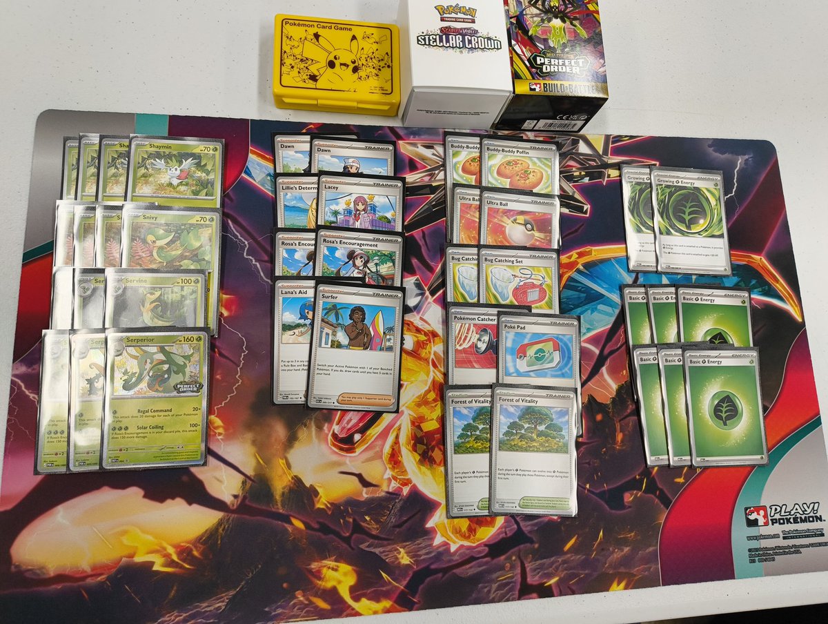 SupePotako's tweet photo. Went 2-1 at the first of three Perfect Order Pre-Releases I'll be attending! This deck ngl felt so broken, Shaymin low key putting in the hard work sending dem flowers!! 👌🔥🍀🌹
Also finding a Poke Pad is always a bonus. 🔥🔥 https://t.co/44EKICFviH