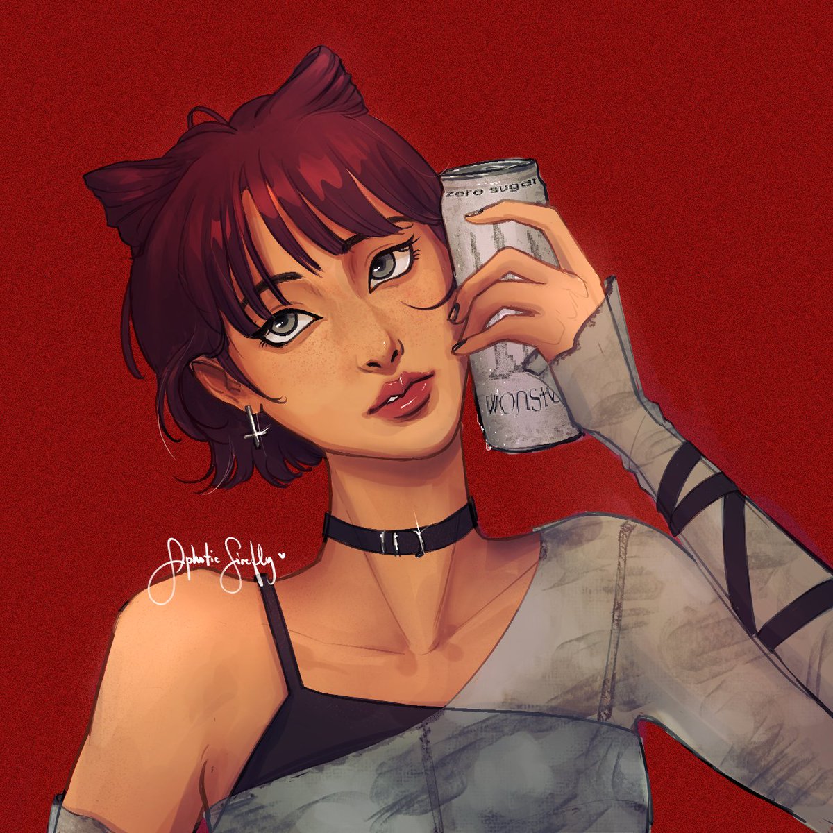 AphoticFirefly's tweet photo. you’ll definitely remember me if you see me around ♥️⛓️
#oc #TRIFECTA 3/3 https://t.co/6BugIcZROq