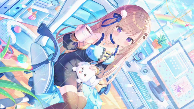 【お仕事】 この度VTuber しろのさんの5周年記念イラストを描かせていただきました!わんちゃんとお部屋でくつろぐしろのさんをイメージしております衣装も少しアレンジさせていただいておりますので、いつもと違ったしろのさんの魅力をお楽しみください!#しろのらすと