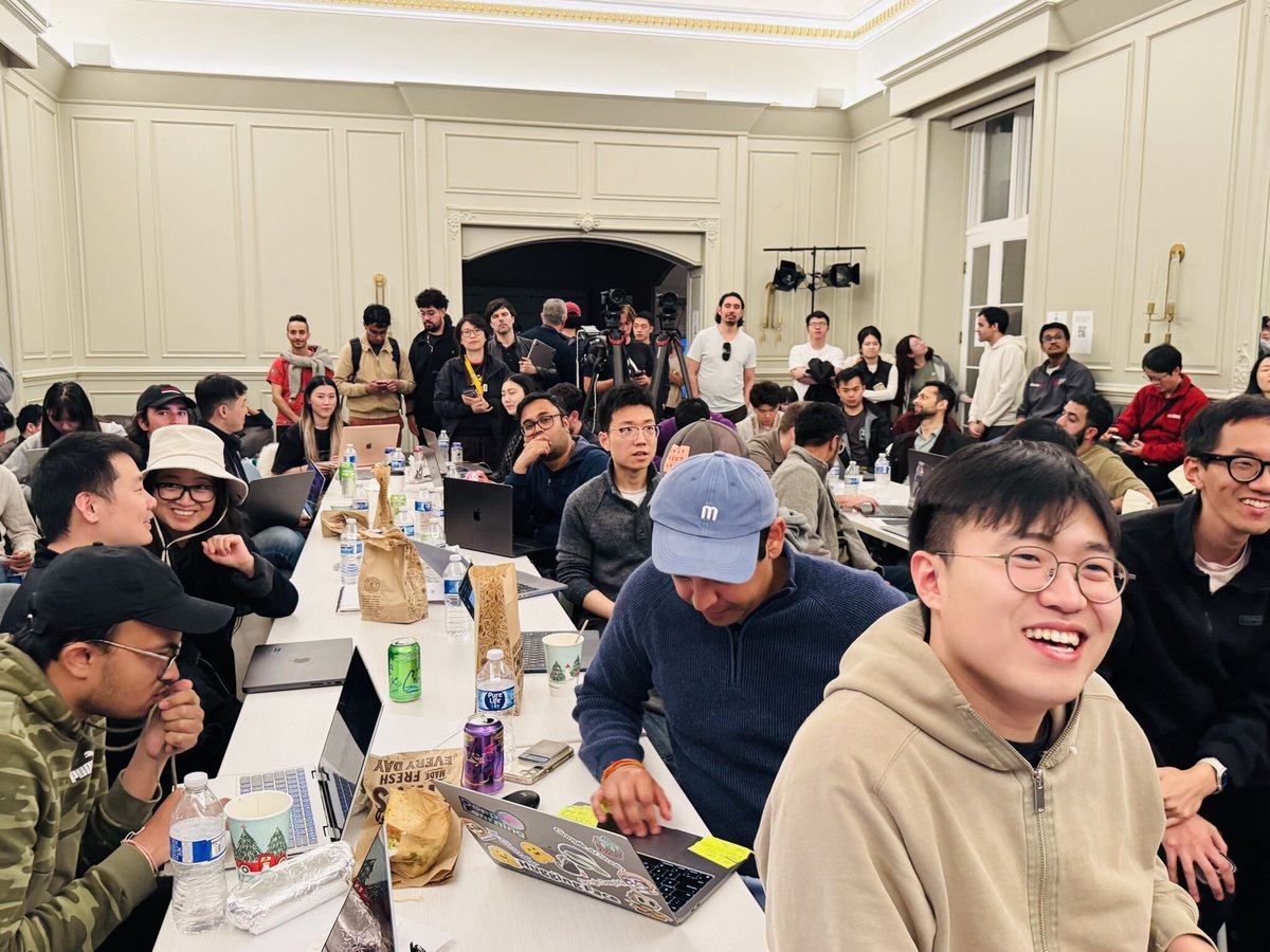 junfanzhu98's tweet image. @agihouse_org Agent Skills World Models Hackathon Demos
1. nanoSociety: Minimalist Behavior Sim
Inspired by @karpathy's #nanoGPT, it explores whether complex collective behavior can emerge from minimal agent rules. Agents operate under survival constraints—time, resources,