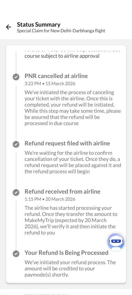 imbhawesh_2004's tweet photo. @makemytrip @flyspicejet My flight SG-495 (New Delhi → Darbhanga) on 14 March was cancelled by the airline, but ₹3000 has been deducted from my refund.

Please provide the detailed refund breakdown and process the correct refund.
Booking ID: NF2AJT4996683982919 https://t.co/tbihiPUTSJ