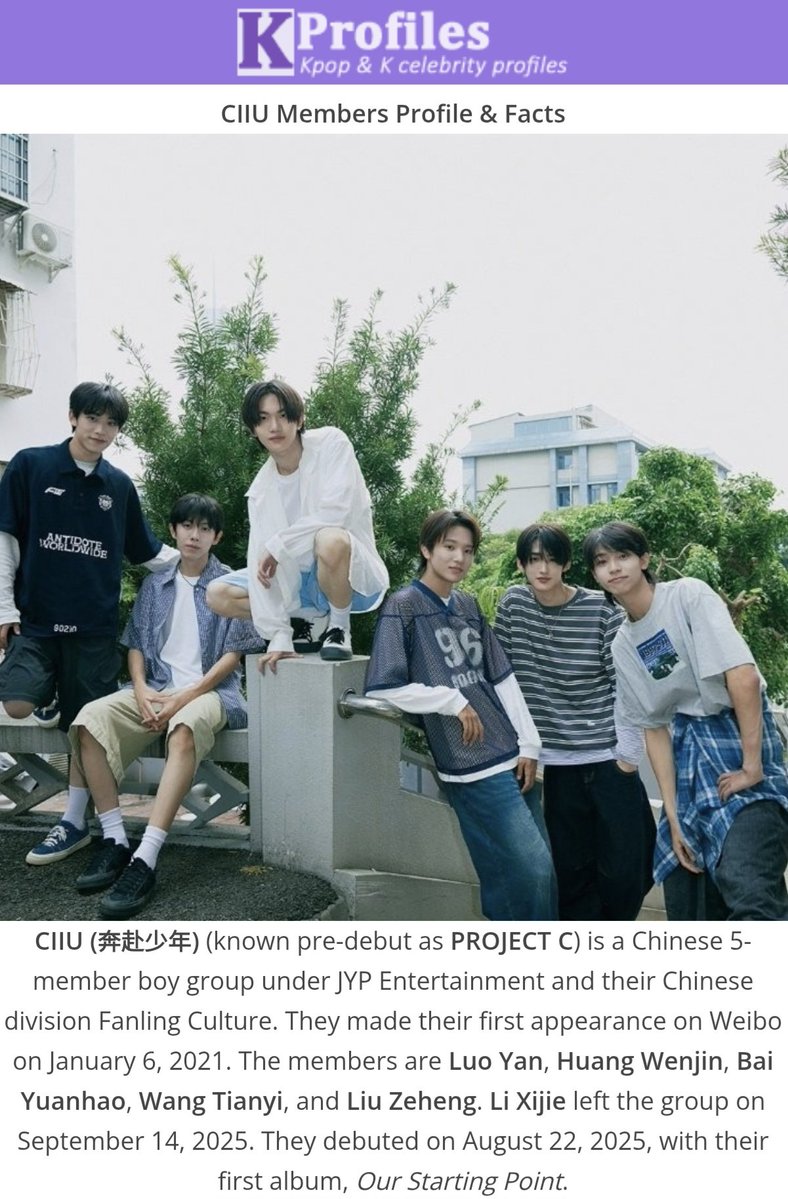While I get Project C has been around for a long time, they officially debuted as CIIU not that long ago.
cpop.fandom.com/wiki/CIIU
kprofiles.com/project-c-jyp-…