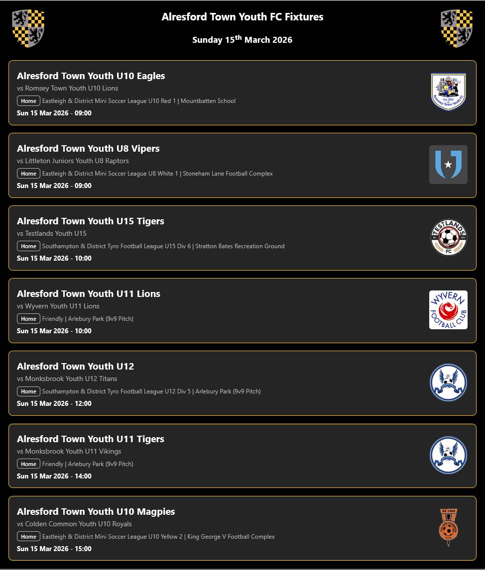 Alresford Town Youth FC tweet media