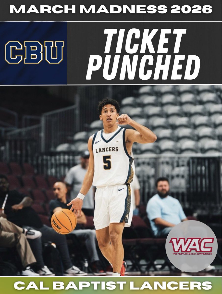 JackKnosball's tweet image. The Cal Baptist Lancers are heading to the NCAA Tournament!