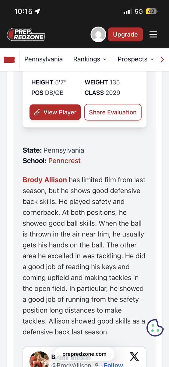 BrodyAllison_9's tweet photo. Thank you @PrepRedzone for the write up! https://t.co/AMeQGnZwUk