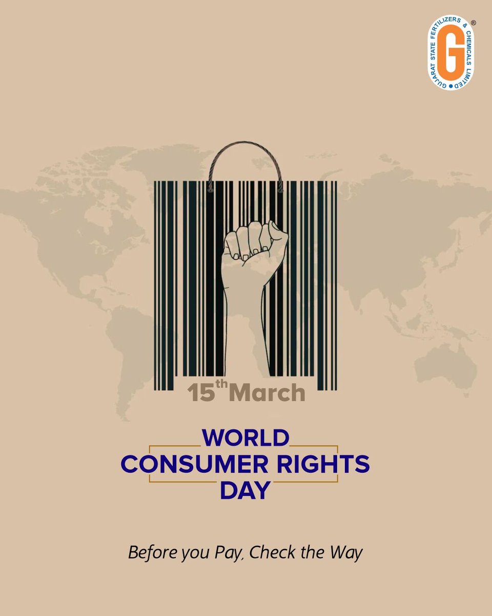 GSFCIndia's tweet image. Trust is built on transparency. An informed consumer is the best partner in progress. Let us be  committed to delivering quality that honours consumer’s rights and exceeds expectations.

#WorldConsumerRightsDay #ConsumerFirst #TransparencyMatters #QualityCommitment #CustomerTrust