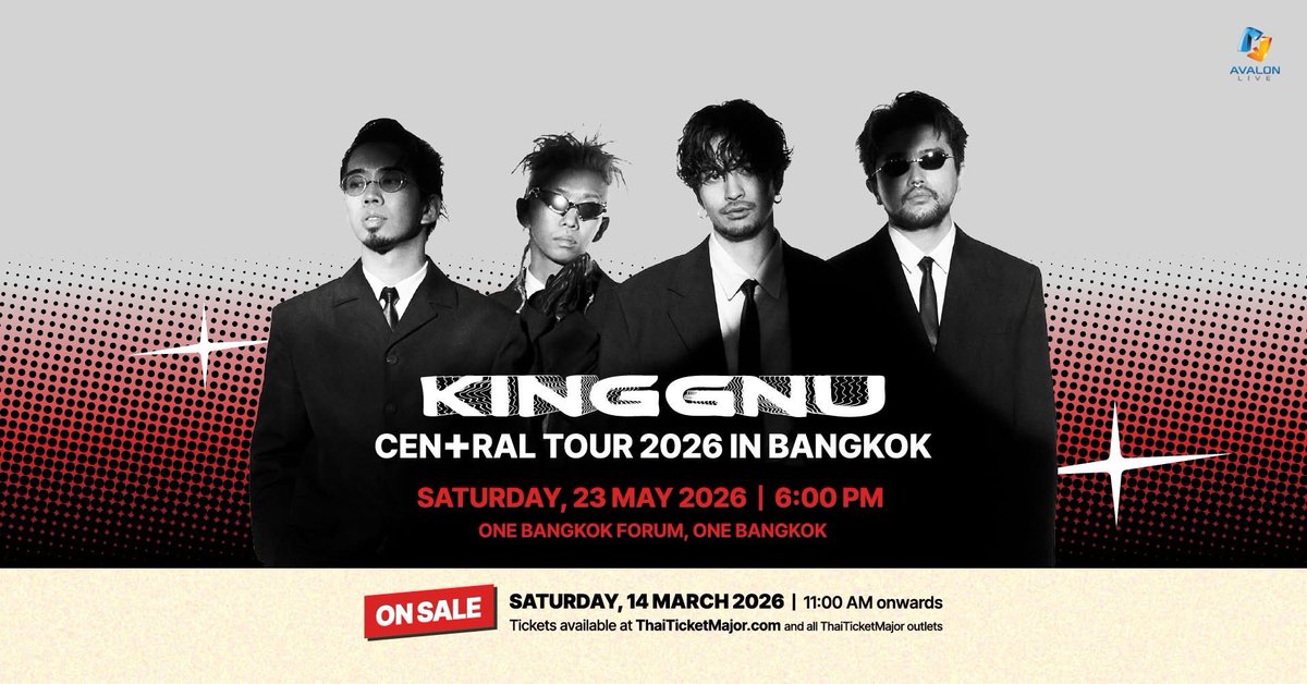 King Gnu CEL+RAL Tour 2026 in Bangkok” First stop outside of Japan