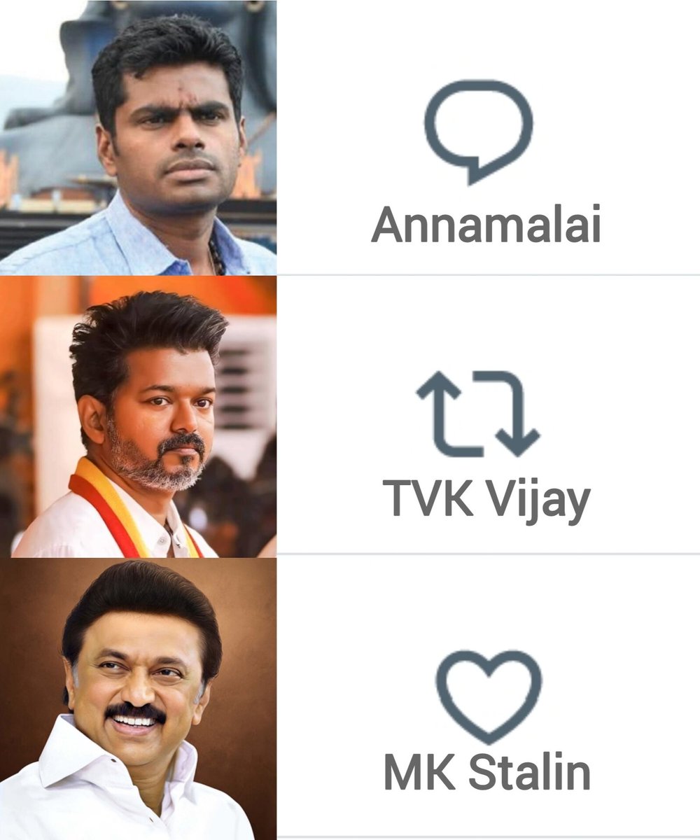 TOlMovies's tweet photo. தமிழ்நாட்டின் அடுத்த முதல்வர் யார்?

#Annamalai #TVKVijay #MKStalin https://t.co/yD7YsZX8KI