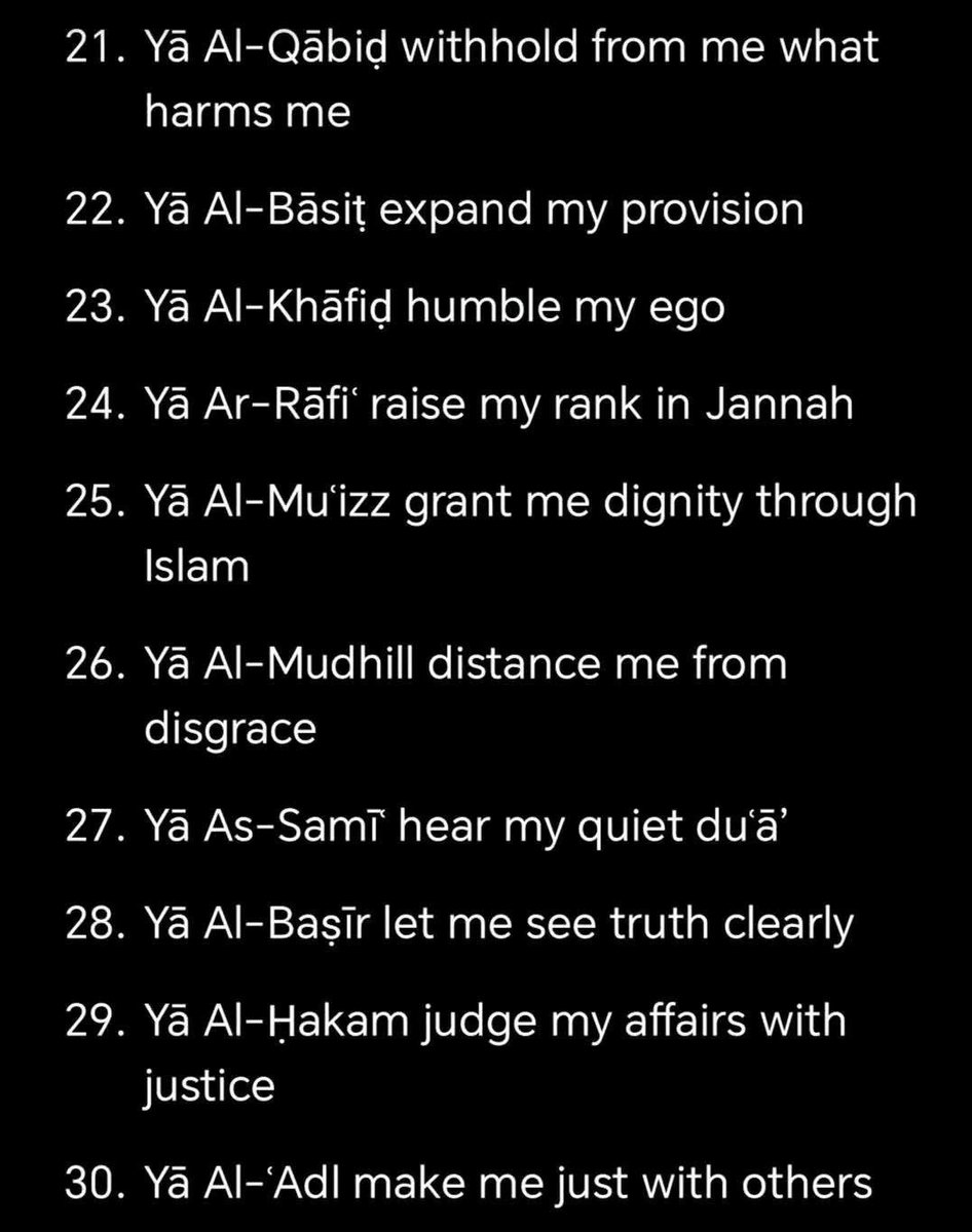 pulseby_M's tweet photo. 99 Short and specific Duas. 
All using one Beautiful Name of Allah. 

Save them and use them if you don't know what to say or for Lailatul Qadr.

Ya Allah let us reach lailatul Qadr🤲 https://t.co/tqySR0edmW