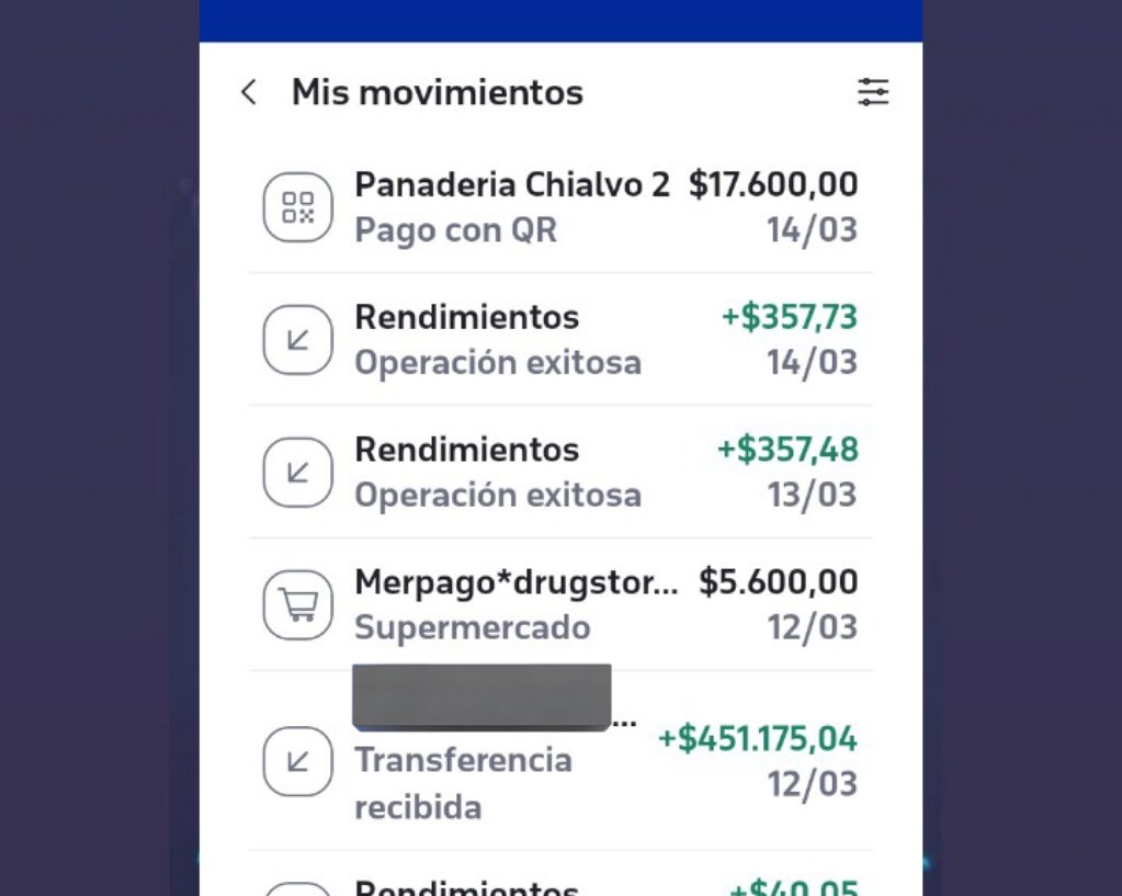 valitasanz83's tweet photo. @satiramalhecha @k_elgue @pbarbieri @renvalente @uala @uala_arg Figura el ingreso del dinero el día 12/03, y después solo hay dos movimientos de cosas que compré en el almacén. No hay ningún otro egreso. No hay más rastros de mi plata. https://t.co/B0whOSfYVg