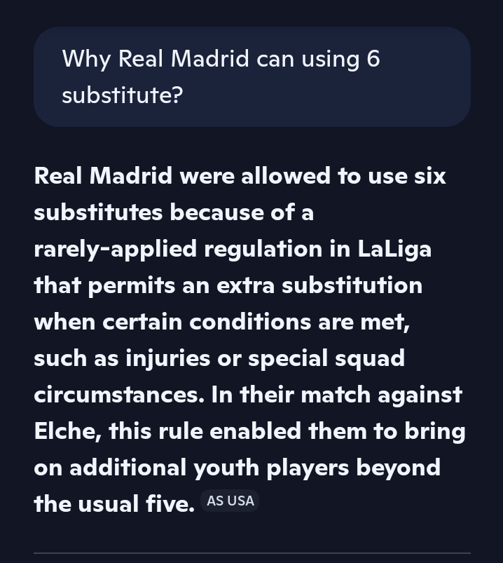 ainulridha's tweet photo. Dalam pertandingan La Liga Week 28 antara Real Madrid x Elche dgn Skor akhir 4-1, Real Madrid melakukan 6 pergantian pemain yang tidak umum terjadi. Inilah penjelasannya : @realmadriden x @elchecf @LaLiga https://t.co/gcqLoZgkPd